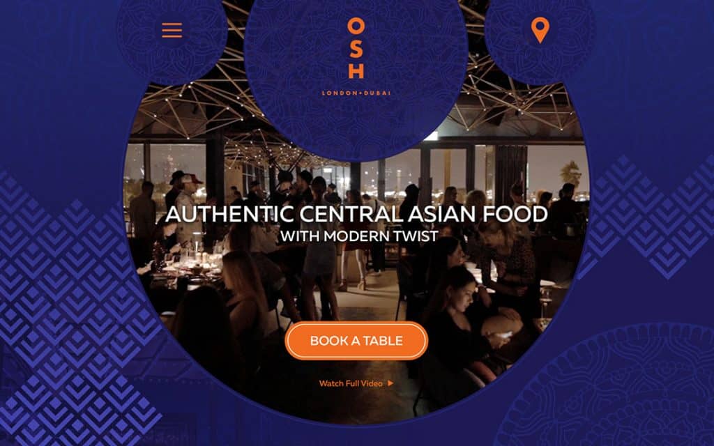 Сайт для Ресторана ОШ в Дубае - Студия Тесселла, Веб-дизайн